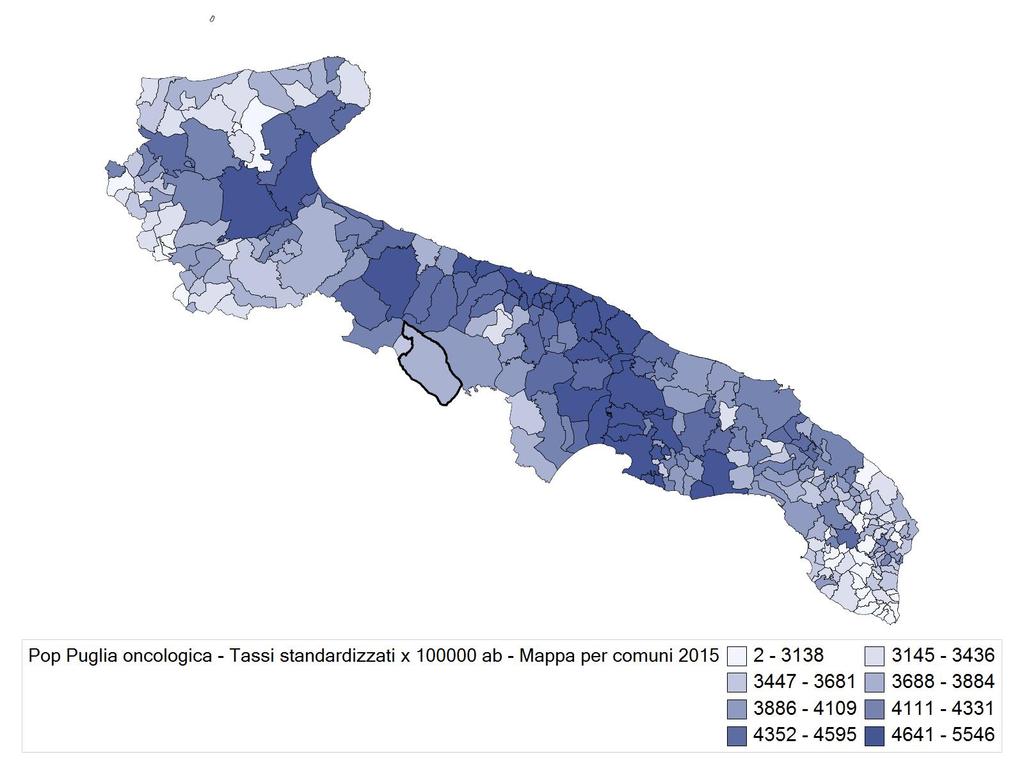 La distribuzione per comune della prevalenza delle