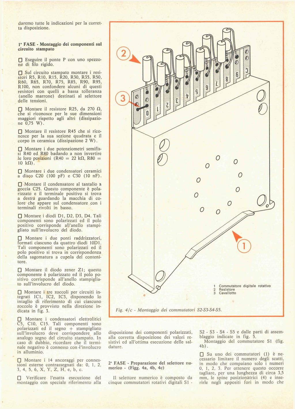 daremo tutte le indicazioni per la corretta disposizione. 1" FASE - Montaggio dei componenti sul circuito stampato Q Eseguire il ponte P con uno spezzone di filo rigido.