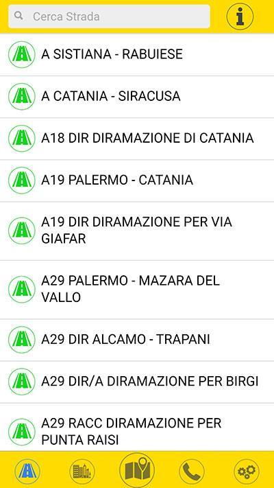 STRADE La funzione Strade permette di selezionare un arteria di proprio interesse e visualizzare su mappa il tratto stradale e tutti gli eventi correlati.