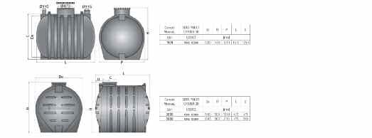 Serbatoio in Polietilene Interro Corrugato Verticale M047