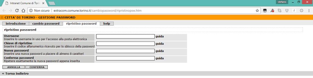 Pag. 5 di 11 La seconda mail vi permetterà di creare la password per accedere al sistema. Riceverete una parola riservata (chiave di ripristino) da utilizzare sulla pagina http://extracom.comune.