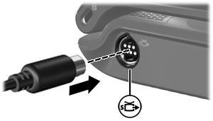 Utilizzo del jack di uscita S-Video Il jack di uscita S-Video a 7 pin consente di collegare il computer a una periferica S-Video opzionale, come un televisore, un videoregistratore, una videocamera,