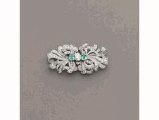taglio composito di ct.2,20 circa, g.25,70 Emerald and diamond white gold retro necklace 2.700,00/2.