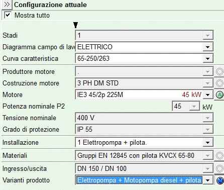 principali KDN 65-250/263 45 kw Pompa pilota Prevalenza