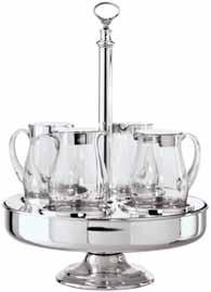 * Equipped with 4 glass juice pitchers with stainless steel lids Dotazione 4 brocche vetro con coperchi inox Swivelling stand Alzata girevole Büffetständer drehbar Présentoir tournant Expositor