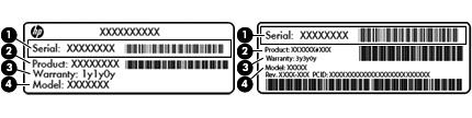 Etichette Le etichette apposte sul computer forniscono le informazioni necessarie per la risoluzione dei problemi relativi al sistema o per l'uso del computer all'estero.