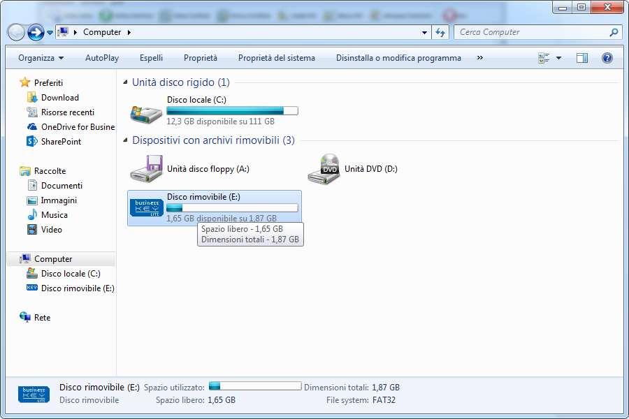 installazione) Entrare nelle risorse della chiavetta ed eseguire un