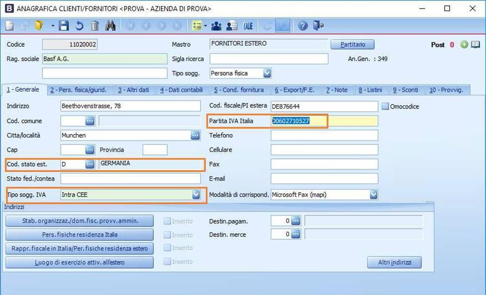 Se il soggetto dispone di una partita IVA italiana allora va indicata nel campo