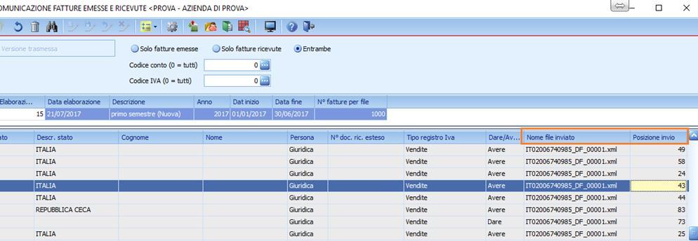 Nell esempio riportato sotto abbiamo un file xml per le fatture emesse e un file xml per le fatture ricevute Quando si genera il file zip, ad esso viene attribuito il nome del primo file xml che