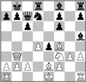 Dell Agli(Nc )-Muci(1580) Siciliana 1.e4-c5; 2.Cf3-d6; 3.d4-cxd4; 4.Cxd4-Cf6; 5.Ad3?!-e6; 6.00- a6; 7.Ag5-Ae7; 8.Cd2-Db6; 9.C2b3-Cc6; 10.Cxc6-bxc6; 11.c4?!-c5; Posizione dopo la 14-esima del Bianco 15.