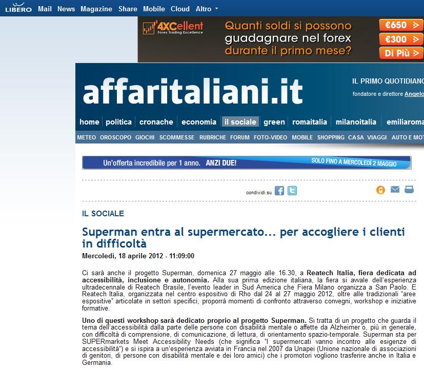 articolo uscito su affaritaliani.