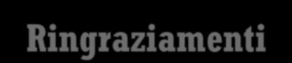 Ringraziamenti Un ringraziamento speciale va al Prof.