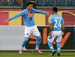 Gasperini. NAPOLI (4---): Rafael; Maggio, Albiol, Koulibaly, Zuniga; Inler, Jorginho; Callejon (0' s.t.