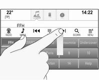 Posizionate il dito sulla barra selettrice d'interazione e spostatela in alto fino a quando una riga di preferiti diventa visibile.