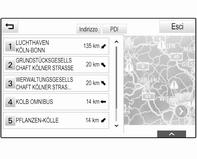 Per una descrizione dettagliata sui PDI, vedere "Immissione PDI" sotto. Selezionate una delle destinazioni. Verrà visualizzata la vista dei dettagli della destinazione.