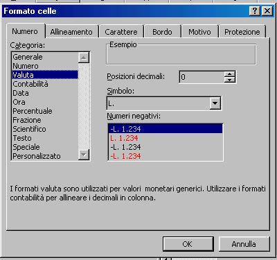 cella D4 8 Ad ogni cella è associato un formato che determina il modo in cui i dati