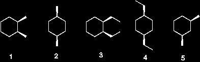 cis-1,3-dimetilciclopentano trans-1,3-dimetilciclopentano trans-1,2-dibromocicloesano diclorometano trans-1,3-dietilciclopentano 1. cis-1,3-dimetilciclopentano (5) 2. diclorometano 3.