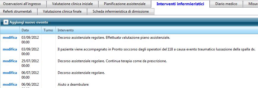 DIARIO INFERMIERISTICO ELETTRONICO con frasi di riferimento