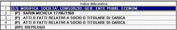 Una volta completata tale videata e cliccato sul tasto INDICE strumenti, riapparirà la seguente schermata. nella barra degli Fig.