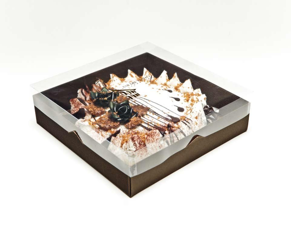 Cake Box Vistadolce Height 4 cm - suitable for mignon pastries, chocolates Art. 15 R 22 x 15 x 4 60 pcs. Art. 25 R 23 x 22 x 4 50 pcs.