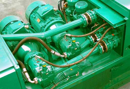 SISTEMA IDRAULICO PROPRIETÀ IMPORTANTE Electric Motor Rexroth Bosch Group SISTEMA INTELLIGENTE ADATTABILE AL MATERIALE Pompe esterne al serbatoio dell olio per