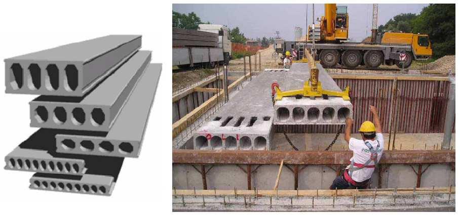 SOLAI Il solaio a lastra è composto da pannelli prefabbricati in cemento armato di larghezza modulare variabile da 60 a