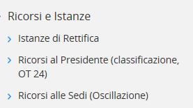 ISTANZA DI RETTIFICA Qualsiasi modifica di inquadramento