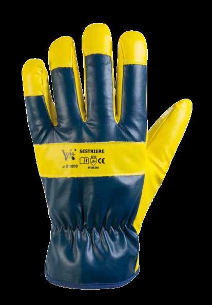 Coating: NBR on palm, nails, knuckles, back of hand made of waterproof blue nylon. Advantages: firm grip, excellent protection to cold temperatures.