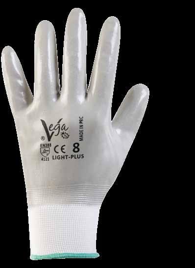 Coating: grey NBR on palm and fingers. Advantages: breathable back of hand, anti-slip grip, high resistance to abrasion and tear.