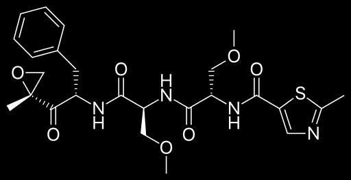 L Oprozomib fa parte della categoria degli epossichetoni ed è un derivato del Carfilzomib.