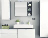 Arredo bagno, colore: bianco e rovere, 5 pezzi, LxAxP: 129x196x31 cm, 183806 7, 4, Arredo