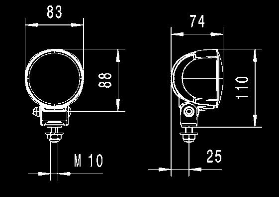 Luci retromarcia 95 Luce retromarcia Modul 70 Potenza luminosa (misurata): 800 lumen, fabbisogno di potenza: 13 Watt, temperatura di colore: 6.