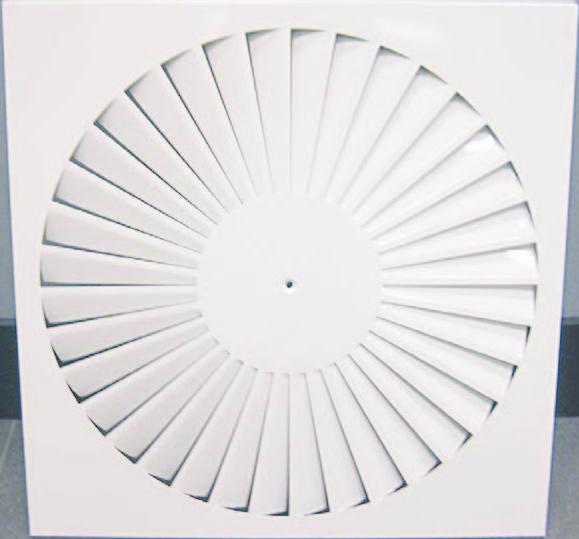 VENTILAZIONE 01.DIFFUSIONE BQS DIFFUSORE MULTIDIREZIONALE A LANCIO ELICOIDALE CARATTERISTICHE: Materiale: Acciaio. Finitura: Bianco RAL 9010 a polvere.