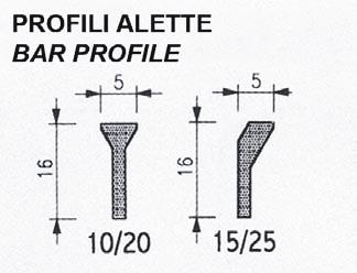 CARATTERISTICHE Materiale: alluminio estruso Finitura: anodizzato al naturale 58 MODELLI LAF10:Bocchetta a barre orizzontali fisse a deflessione 0 LAF15:Bocchetta a barre