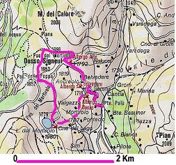 MORTIROLO Da Monno si imbocca la strada per il Mortirolo, giungendo in autobus fino al ponte Palù. Si prosegue a piedi sulla strada principale, passando a fianco della chiesetta di S.