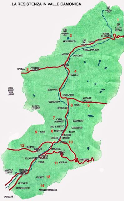 LUOGHI 1. Case di viso (Ponte di Legno) * eccidio di un partigiano garibaldino e di 5 civili (vedi Percorsi della Costituzione). 2.