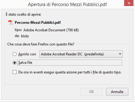 Una volta individuato il percorso più consono alle proprie esigenze viene data la possibilità di effettuare il download in formato PDF della