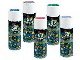 15 GLITTER GLITTER SPRAY Glitter spray per decorare fiori freschi, piante, fiori artificiali, secco e oggetti in genere. Donano brillantezza e riflessi colorati a tutte le vostre composizioni.