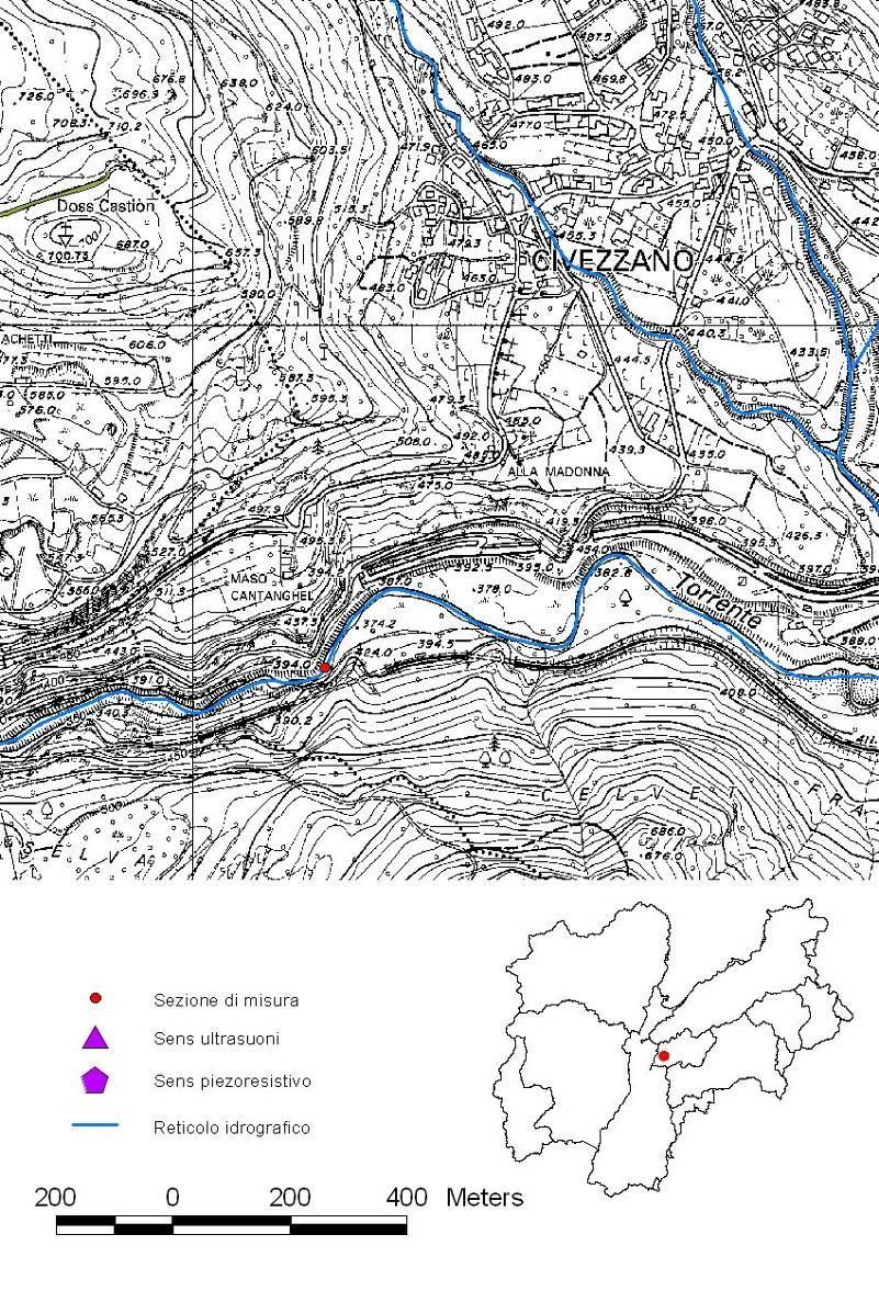 CANTANGHEL - SERRA CARATTERISTICHE GENERALI - SEZIONE DI INDAGINE BACINO IDRICO DI 1 LIVELLO Fersina SUPERFICIE BACINO 151 km 2 LOCALITÀ CORPO IDRICO GEOMETRIA SEZIONE CONDIZIONE SPONDE CONDIZIONE