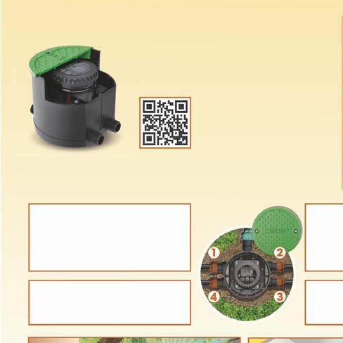 + + HYDRO4 AAA VOLT ALKALINE not included 90829 Massima versatilità di utilizzo per giardini fi no a 700 m 2 Pozzetto premontato integrato di programmatore elettronico e 4 valvole