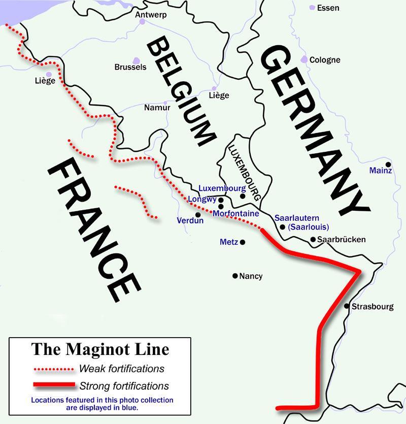 L INVASIONE DELLA FRANCIA La «linea Maginot» era un insieme di fortificazioni poste tra Francia e