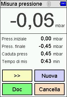 Registrare la misura per un tempo determinato dall'operatore con i pulsanti avvia e stop Premere