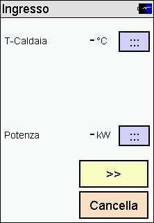 potenza della caldaia, per il Metano o Gasolio, si avrà il calcolo automatico della PORTATA