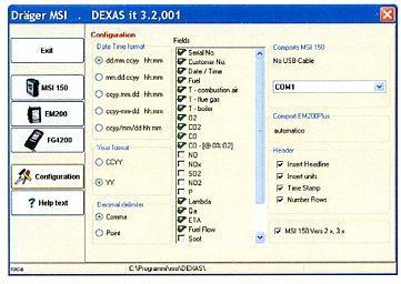 it SERVIZI PROGRAMMI DEXAS + driver FG Selezionare configurazione Selezionare i parametri da