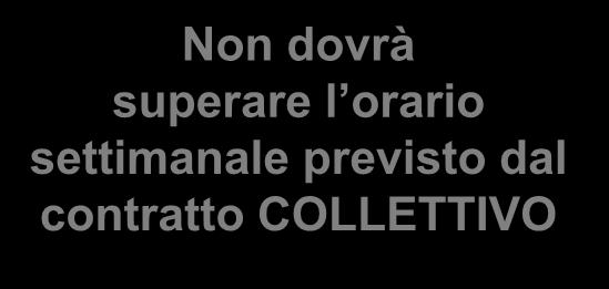 L ORARIO DI LAVORO Non dovrà