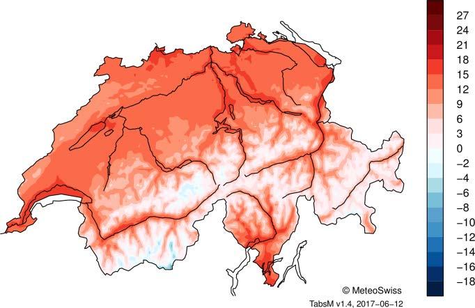 MeteoSvizzera Bollettino del clima Maggio 2017 4 Temperatura, precipitazioni e soleggiamento, Maggio 2017 Valori rilevati Deviazione dalla