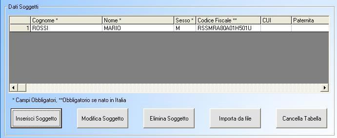 Trascinando la barra di scorrimento sarà possibile visualizzare tutti i dati.