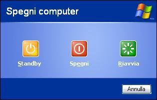 Spegnere il computer Se vogliamo spegnere il computer dobbiamo aprire il