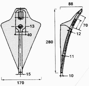 Vomere tipo Belgio EST48 - - Vomere a saldare 240X240 EST01 1.050 - Vomere a saldare 270X270 EST02 1.150 - Beltrami EST49 1.500 - Calderoni EST50 1.850 - Schiavina, Nuova Comas EST09 1.