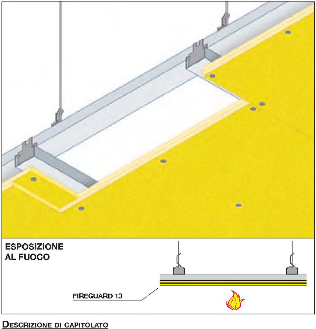 max 1220x2000 mm, costituite da silicati e solfati di calcio, esenti da amianto, prodotte per laminazione con controllo dell essiccazione in stabilimento, in classe A1 (incombustibile) di reazione al